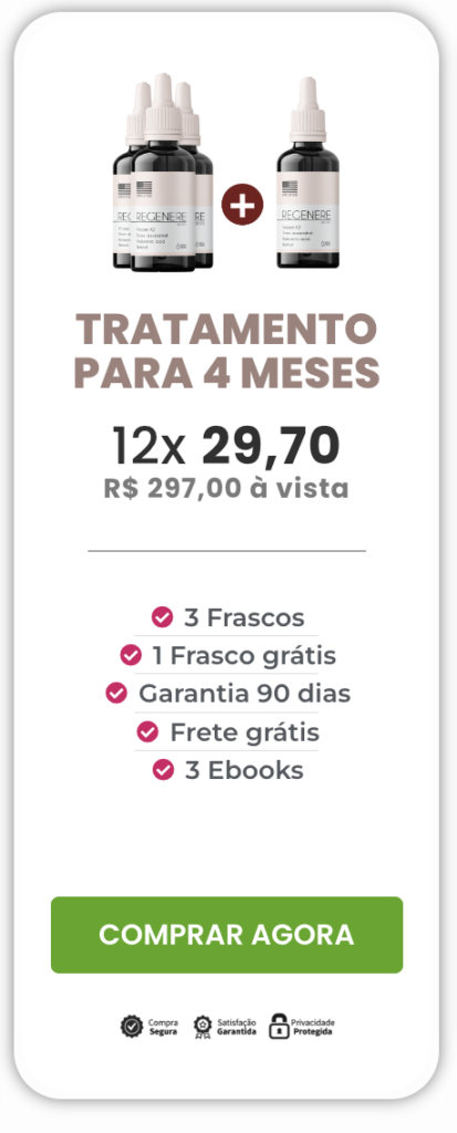 3 Regenere Drops promoção + 1 grátis - Vitamina K2 + TransResveratrol + Ácido Hialurônico + Verisol + Retinol