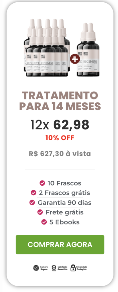 10 Regenere Drops promoção + 2 grátis - Vitamina K2 + TransResveratrol + Ácido Hialurônico + Verisol + Retinol